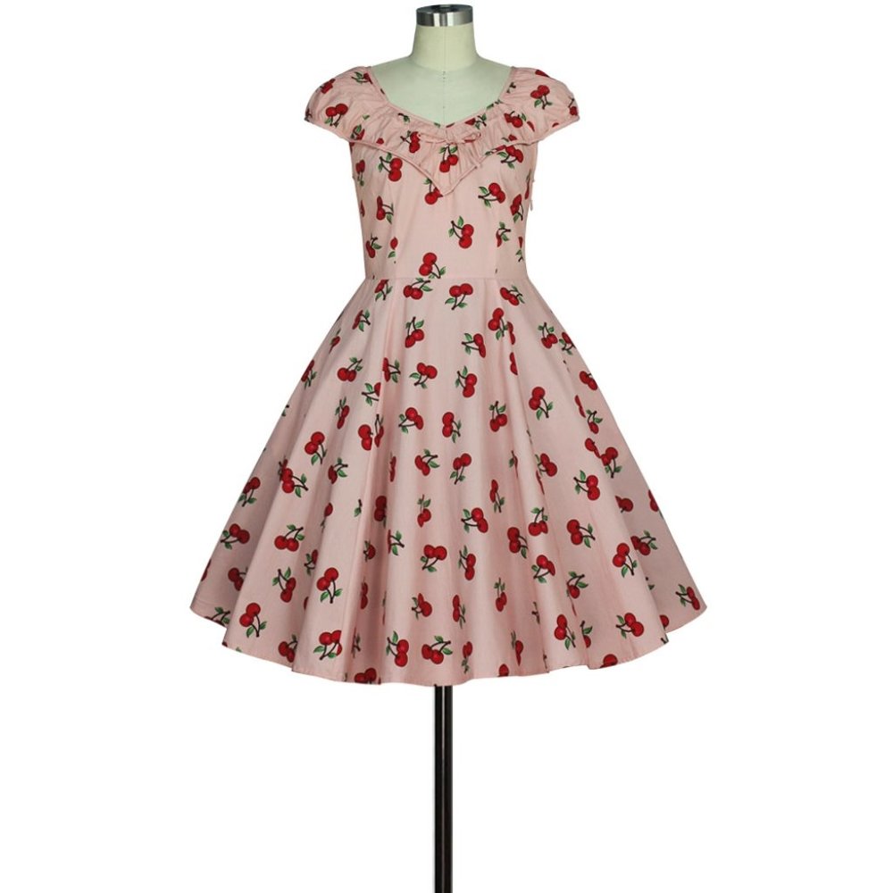 Cherry Pin Up Plus Swing Rockabilly Dress